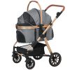 3 in 1 Dog Stroller with Detachable Cabin, 4 Wheel Folding Lightweight Pet Stroller for Small Dogs, Gray