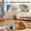 1.8-gallon smart charging recirculating pet water dispenser with visual water level display, SUS304 stainless steel construction