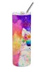 Samoyed Hippie Dawg Stainless Steel Skinny Tumbler Vacuum Double Walled Reusable Insulated Tumbler Travel Cup for Coffee Cocktails Gift with Lid