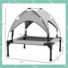 Elevated Dog Bed with Canopy, Raised Outdoor Pet Bed for Camping with Washable Breathable Mesh, 30" x 24" x 27"