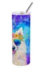 Samoyed Hippie Dawg Stainless Steel Skinny Tumbler Vacuum Double Walled Reusable Insulated Tumbler Travel Cup for Coffee Cocktails Gift with Lid