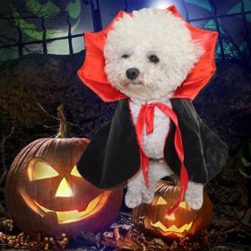 Pet Halloween Vampire Baron Cloak, Festival Cosplay Robe, Pet Halloween Costume Clothes Suit for Medium and Large Cats and Dogs