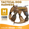 Tactical Dog Harness with Handle - Desert Camo, 900D Nylon, No-Pull Design
