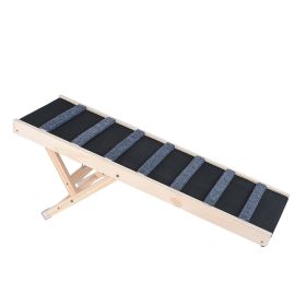 VEVOR Dog Ramp, Folding Pet Ramp for Bed, Adjustable Dog Ramp for Small, Large, Old Dogs & Cats, Wooden Pet Ramp with Long Ramp (size: 39.3")