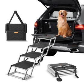 VEVOR Dog Stair for Cars Folding Dog Steps Aluminum Loads (Option: 4-Step (Up To 150 Lbs))