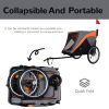 2-in-1 Bike Trailer & Push Cart for Pets - Detachable Bike Hitch & Push Handle Included - Quick Release Wheel, Internal Leash, Dual Cup Pockets and Un