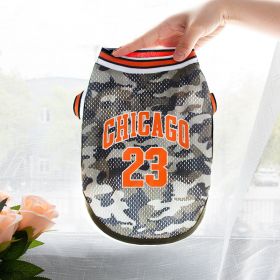 Pet Clothes Basketball Vest Large Mesh Summer Dog Clothes (Option: No 23 Camouflage-S)